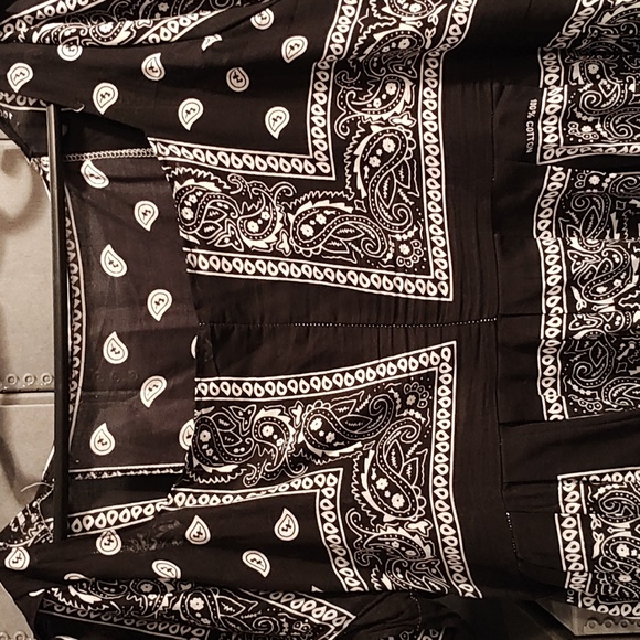 BANDANA DRESS Handmade low cut square neck mini dress size XXL - Picture 3 of 3